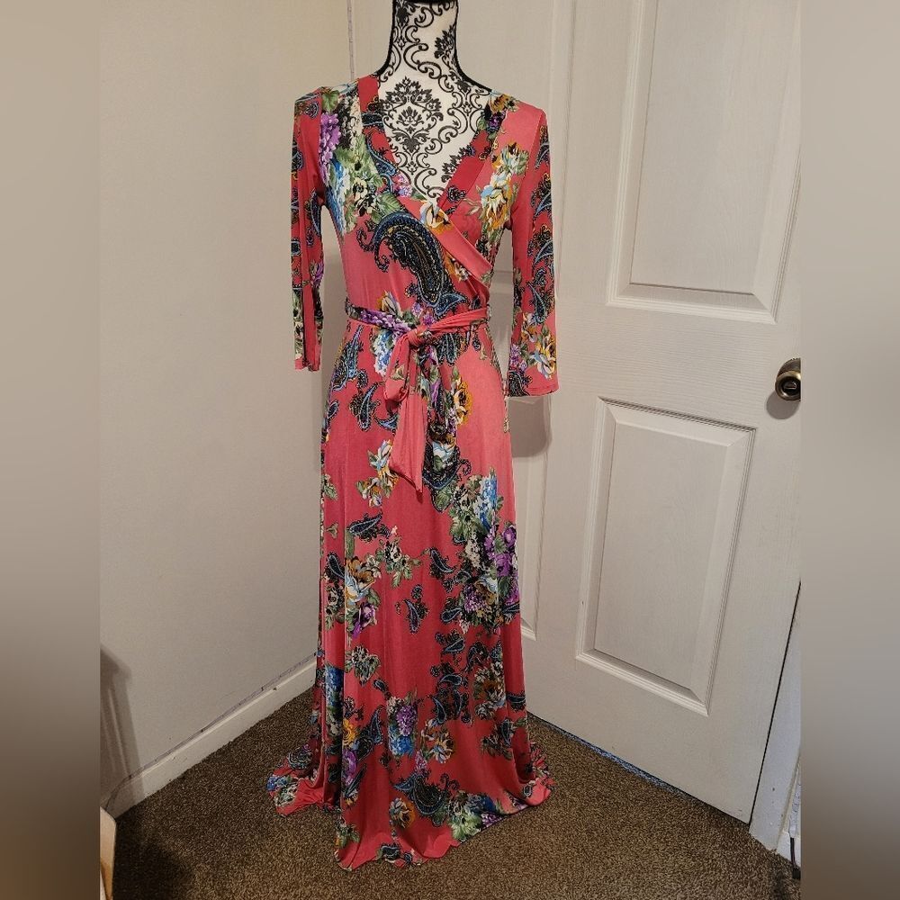 Janette Fashion‎ pink floral maxi dress